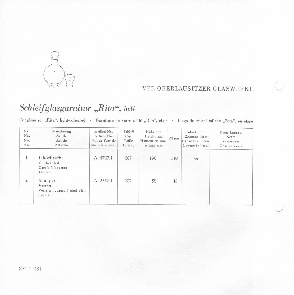 170 - Schleifglasgarnitur RITA