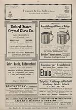 "Porzellan- & Glashandlung<br>August 1910"
