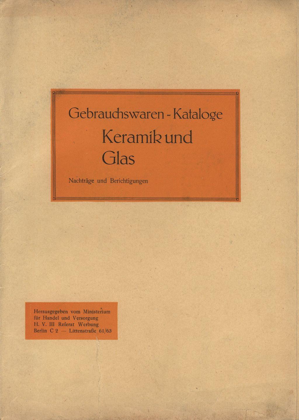 "DDR Gebrauchswaren-Katalog Berichtigung 1959"