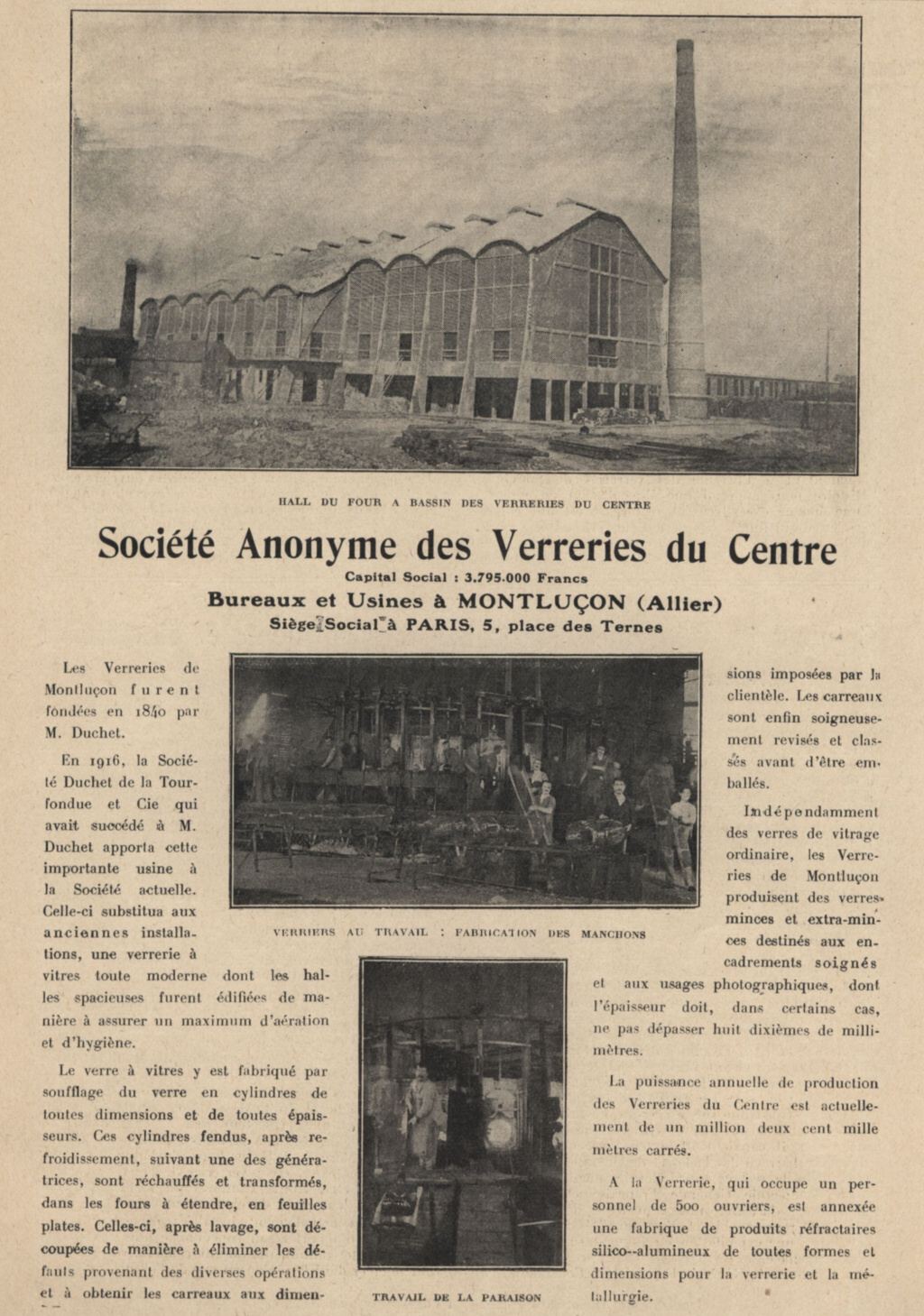 "Verreries du Centre 1925"
