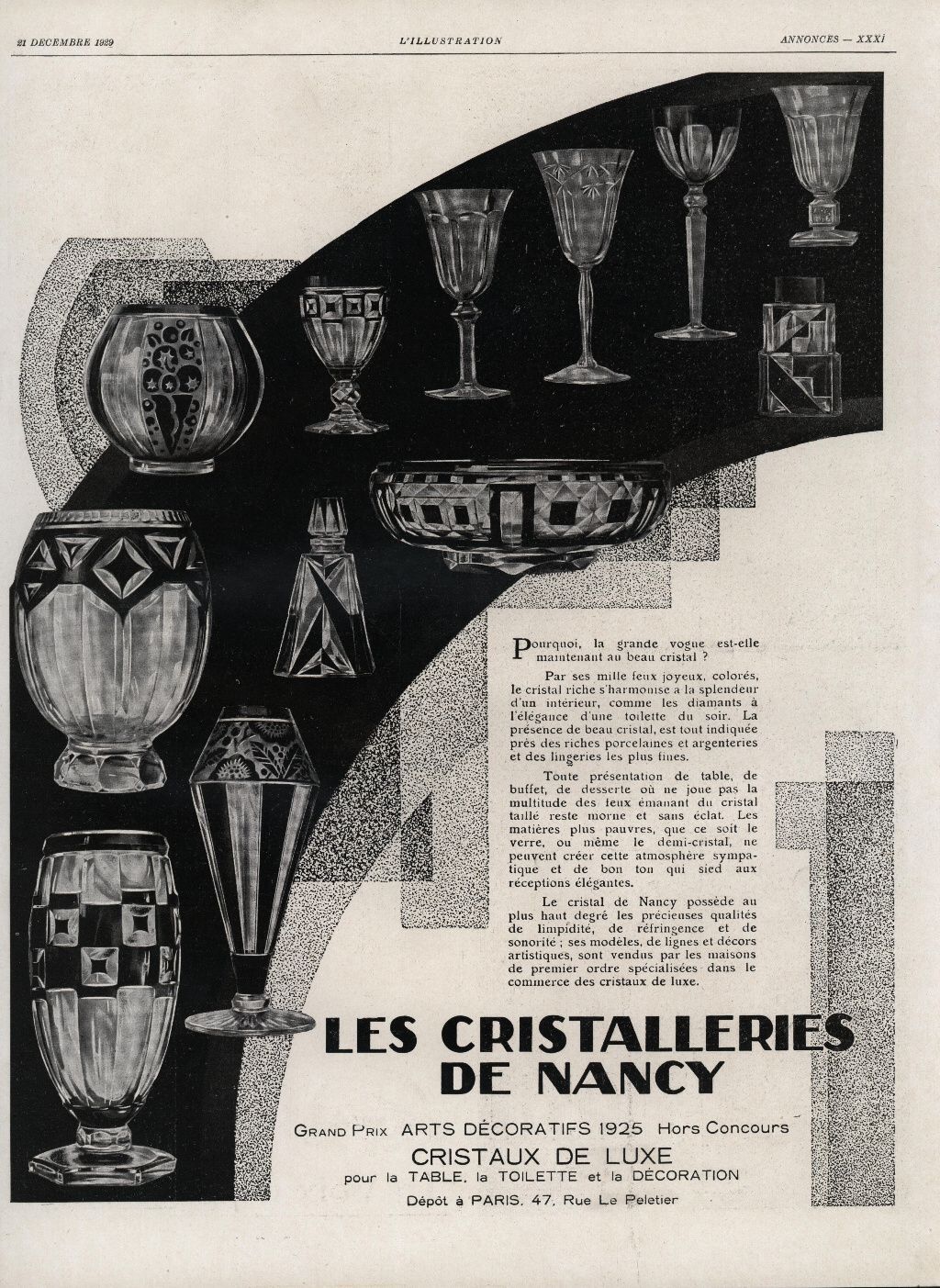 "Les Cristalleries 1929"